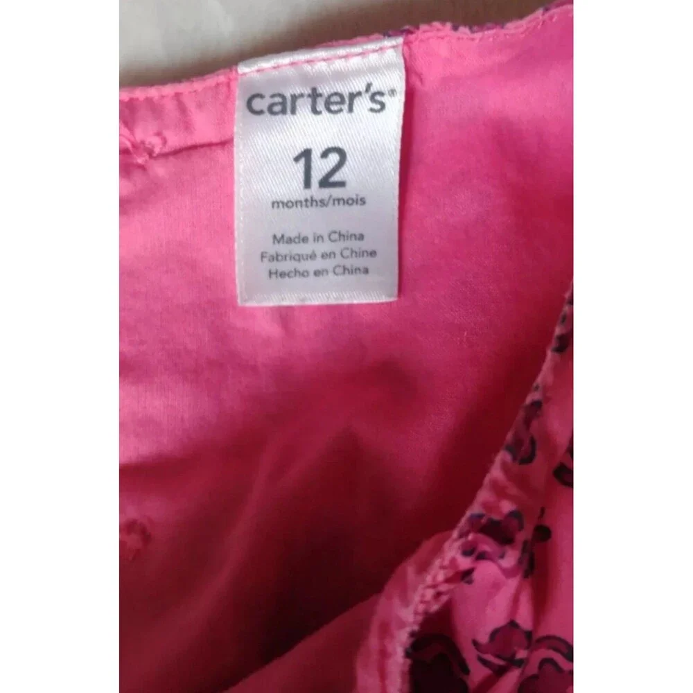 Dress 12 Month Girls Carters Baby Girls pink sleeveless infant wear Lined